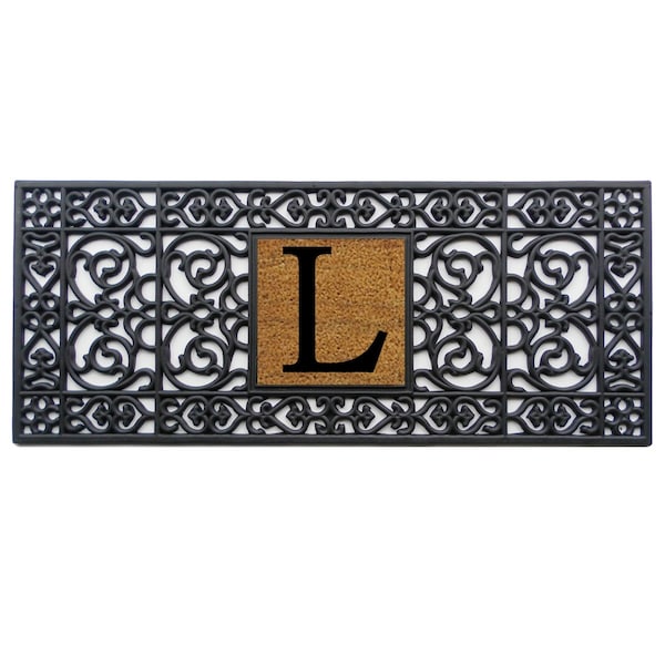 Calloway Mills Monogram Door Mat, Black, Natural, 17 in W x 41 in L 170011741L - main